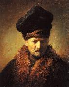 Rembrandt Peale Bust of an Old Man in a Fur Cap oil painting
